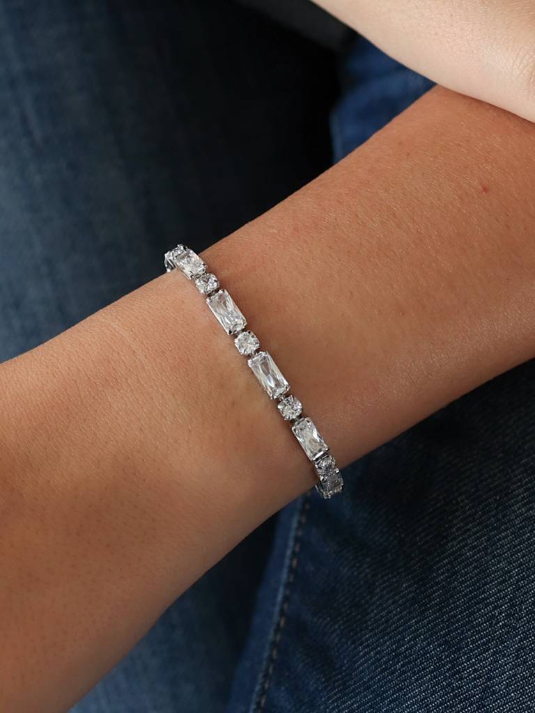 Crystal Samba Tennis Bracelet (Silver) : B-TE-5-SL