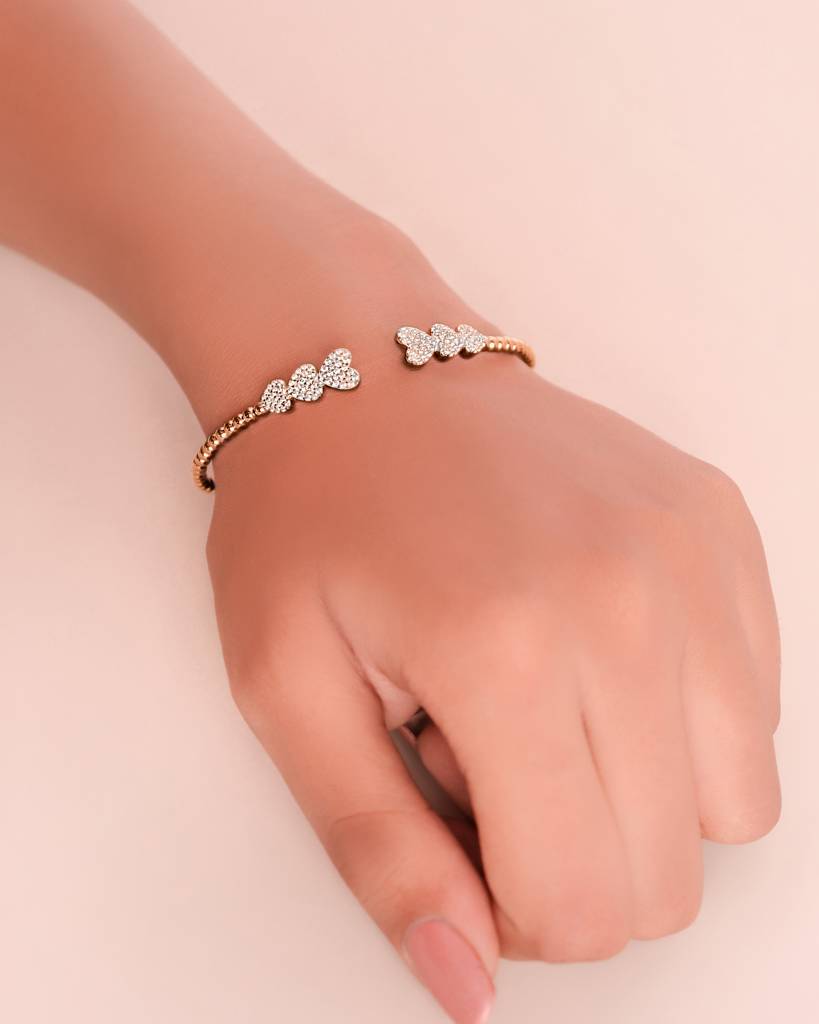 Silberry 925 Sterling Silver Triple-Love Kada : B119