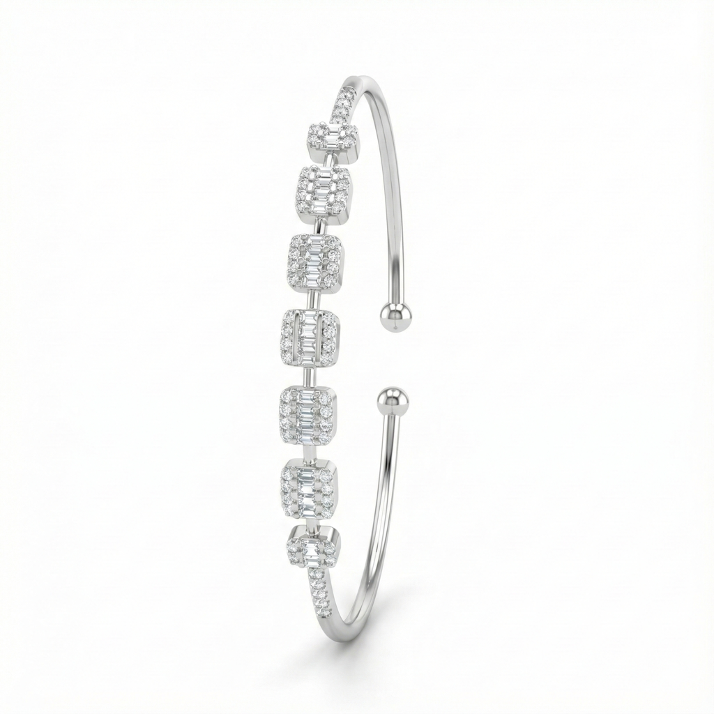 925 Sterling Silver Beautiful Cuff Bracelet | Elegant Open Cuff Bracelet For Women : B1