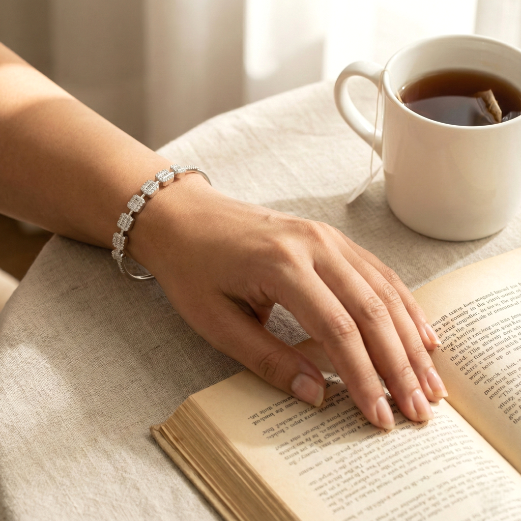 925 Sterling Silver Beautiful Cuff Bracelet | Elegant Open Cuff Bracelet For Women : B1