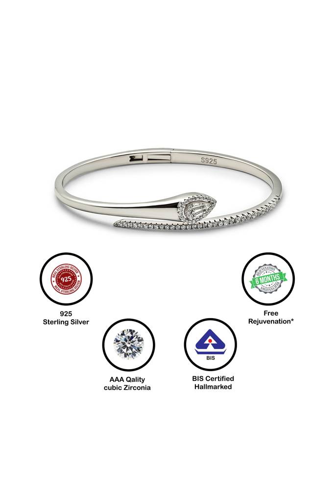 Silberry 925 Sterling Silver Serpent Kada : B252