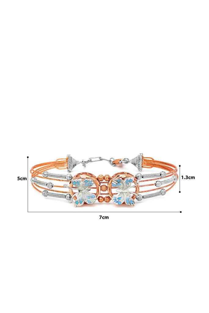 Silberry 925 Sterling Silver Rose Gold Butterfly High Bracelet : B341