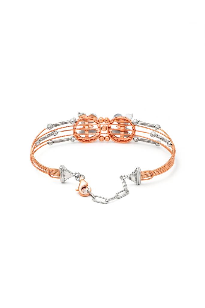 Silberry 925 Sterling Silver Rose Gold Butterfly High Bracelet : B341