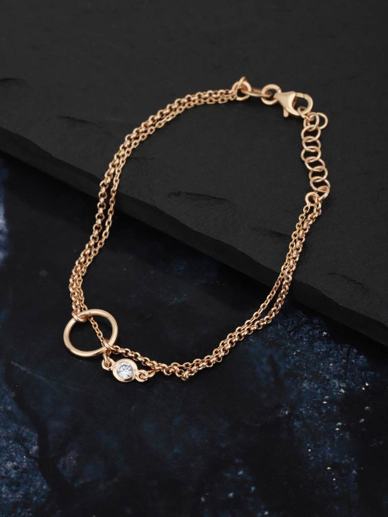 Carlton London Rose Gold-Plated Dualstrand Bracelet : B523721B