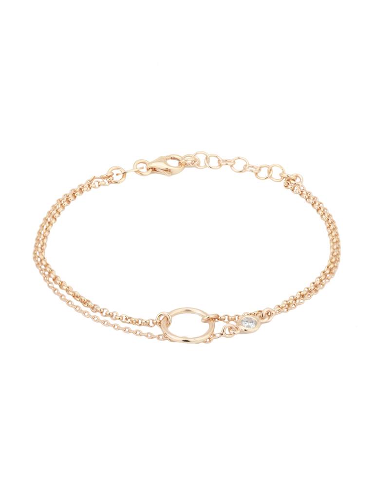 Carlton London Rose Gold-Plated Dualstrand Bracelet : B523721B