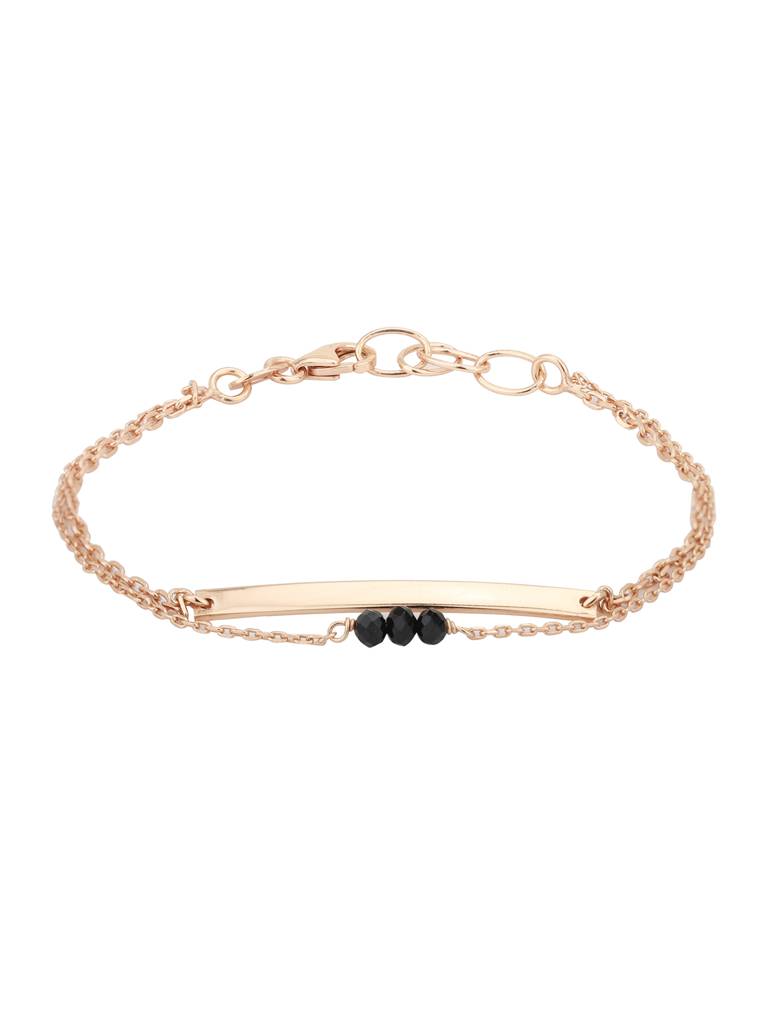 Carlton London Black Gold-Plated Beaded Dualstrand Bracelet : B523725B