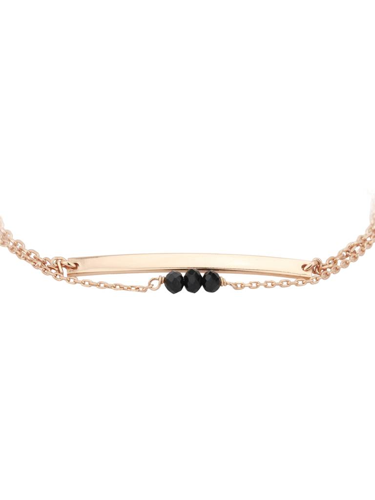 Carlton London Black Gold-Plated Beaded Dualstrand Bracelet : B523725B