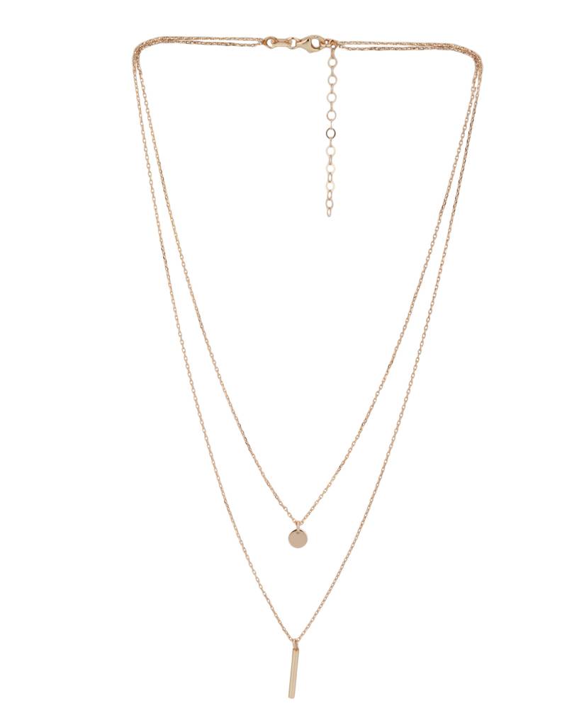 Carlton London Rose Gold Plated Layered Necklace : B523814N