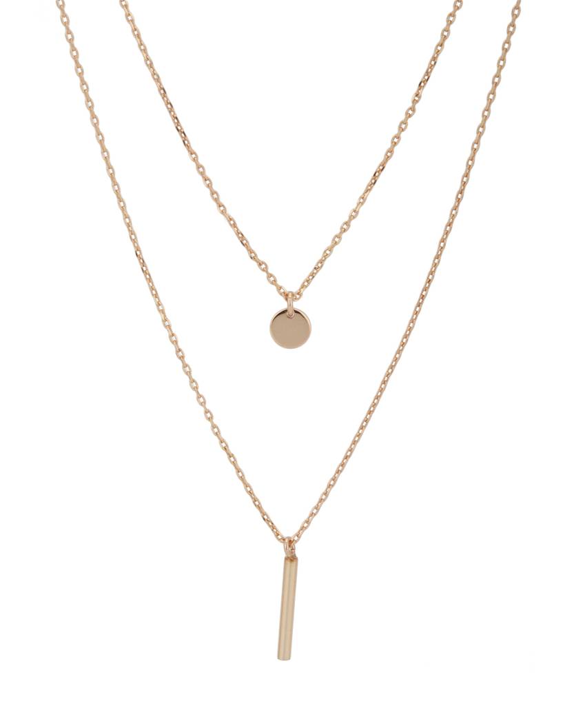 Carlton London Rose Gold Plated Layered Necklace : B523814N