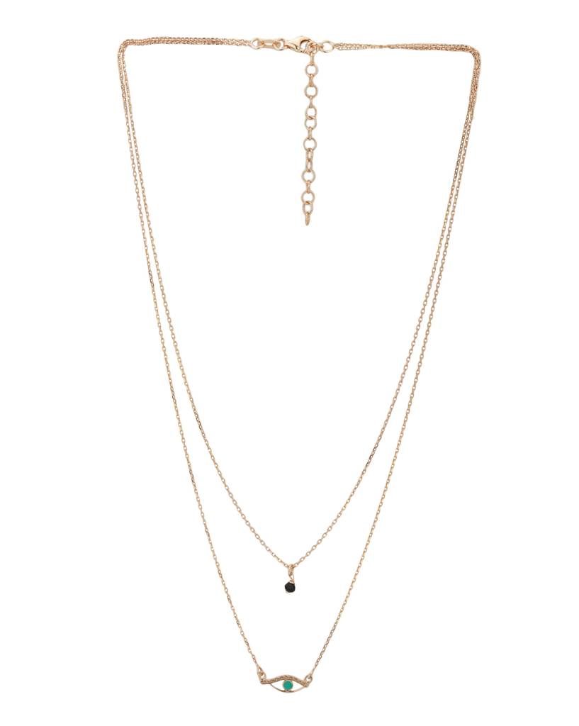 Black Gold-Plated Layered Necklace : B523818N