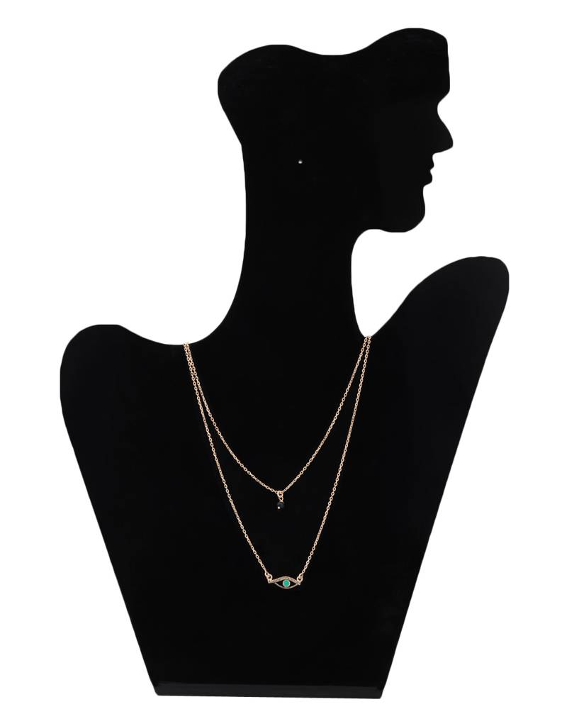 Black Gold-Plated Layered Necklace : B523818N