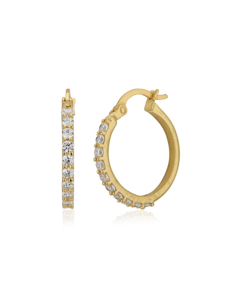 White Contemporary Hoop Earrings : B537302E-1