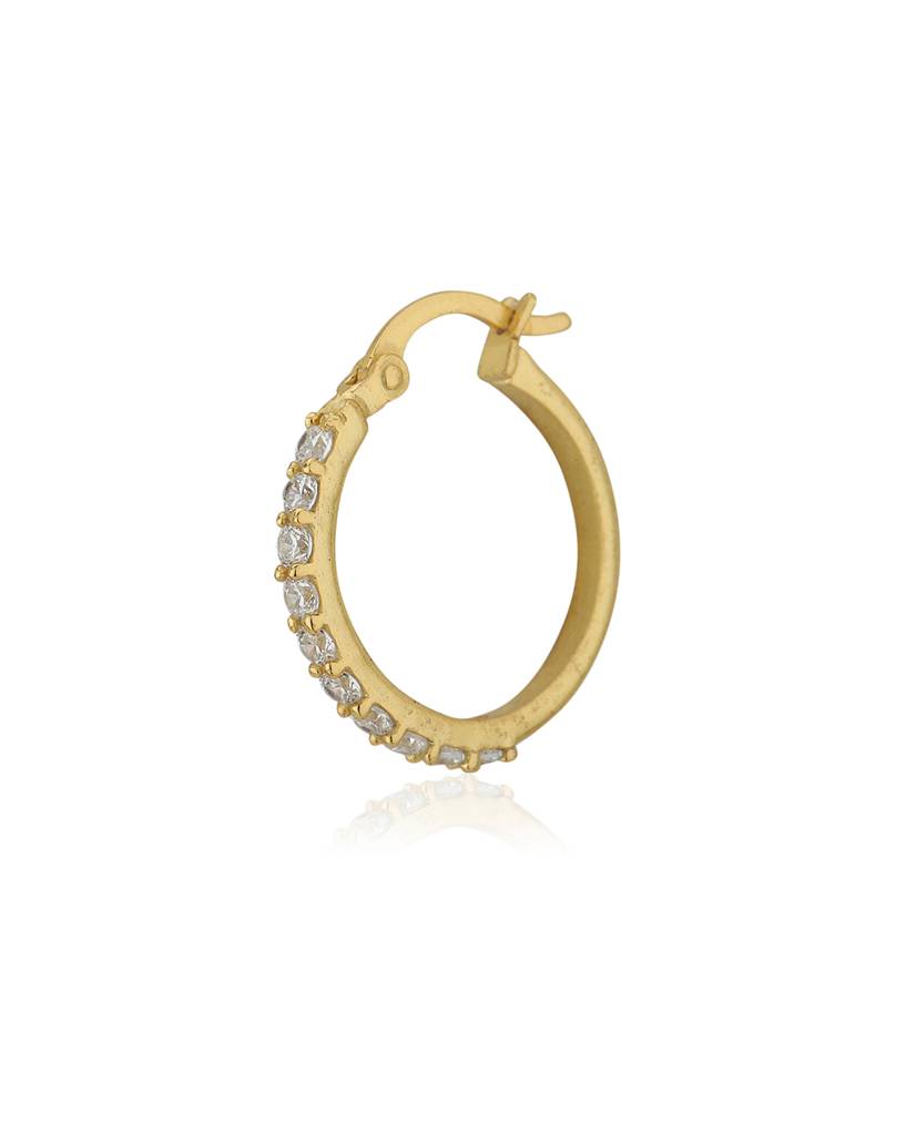 White Contemporary Hoop Earrings : B537302E-1