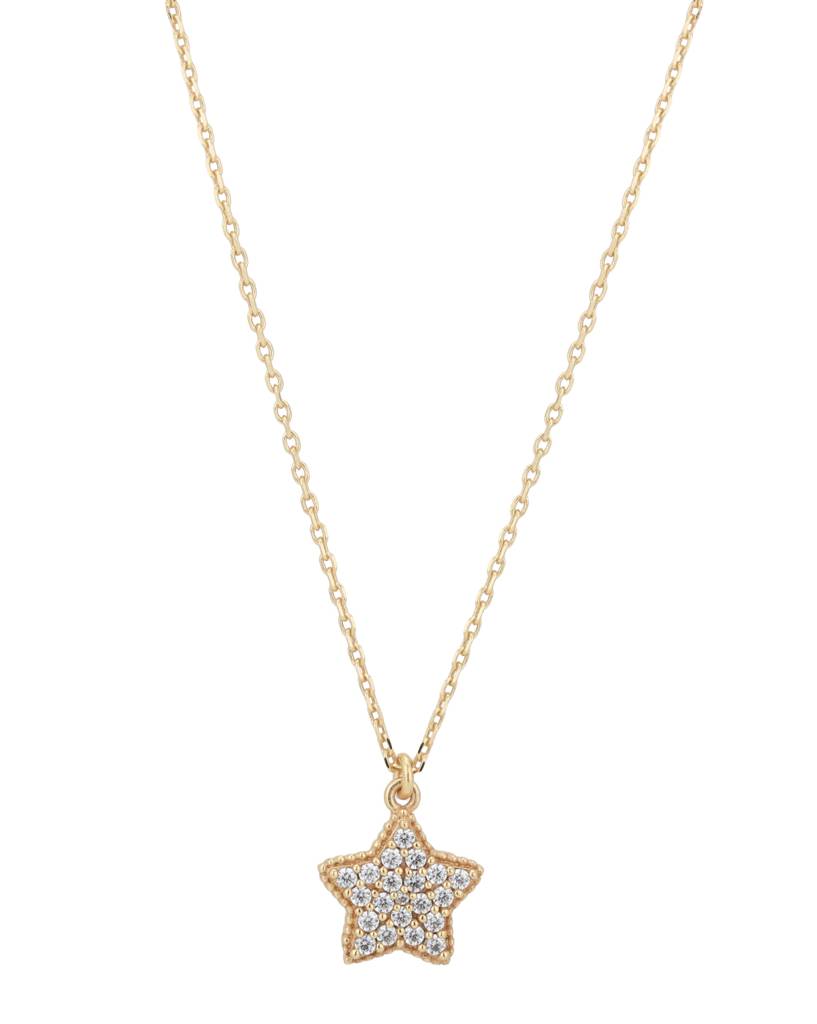 Carlton London Gold-Plated Cz-Studded Star-Shaped Necklace : B582602N