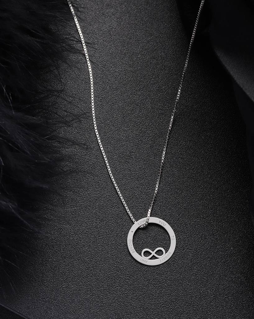 Carlton London Silver-Toned Rhodium-Plated Pendant With Chain : B615617N-1
