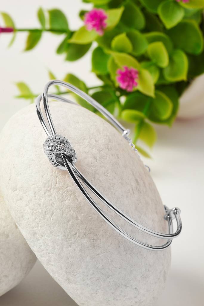 Silberry 925 Sterling Silver Knot Kada : B66