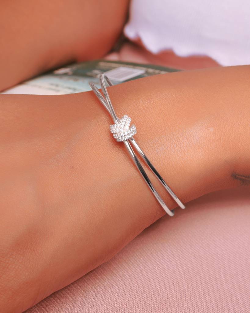 Silberry 925 Sterling Silver Knot Kada : B66