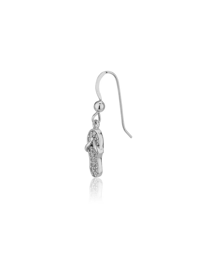 Carlton London Silver-Toned Rhodium-Plated Stone-Studded Quirky Drop Earrings : B756006E-1
