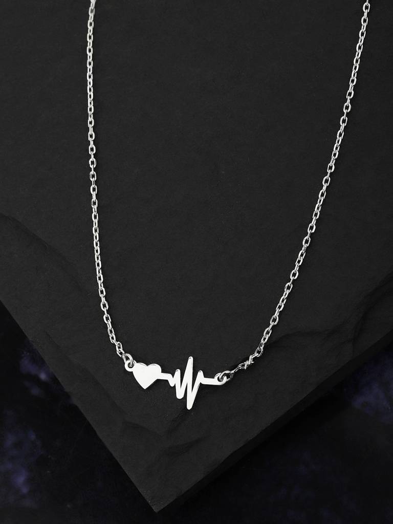 Silver-Toned Rhodium-Plated Necklace : B772614N-1
