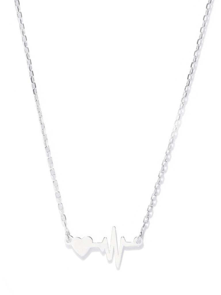 Silver-Toned Rhodium-Plated Necklace : B772614N-1
