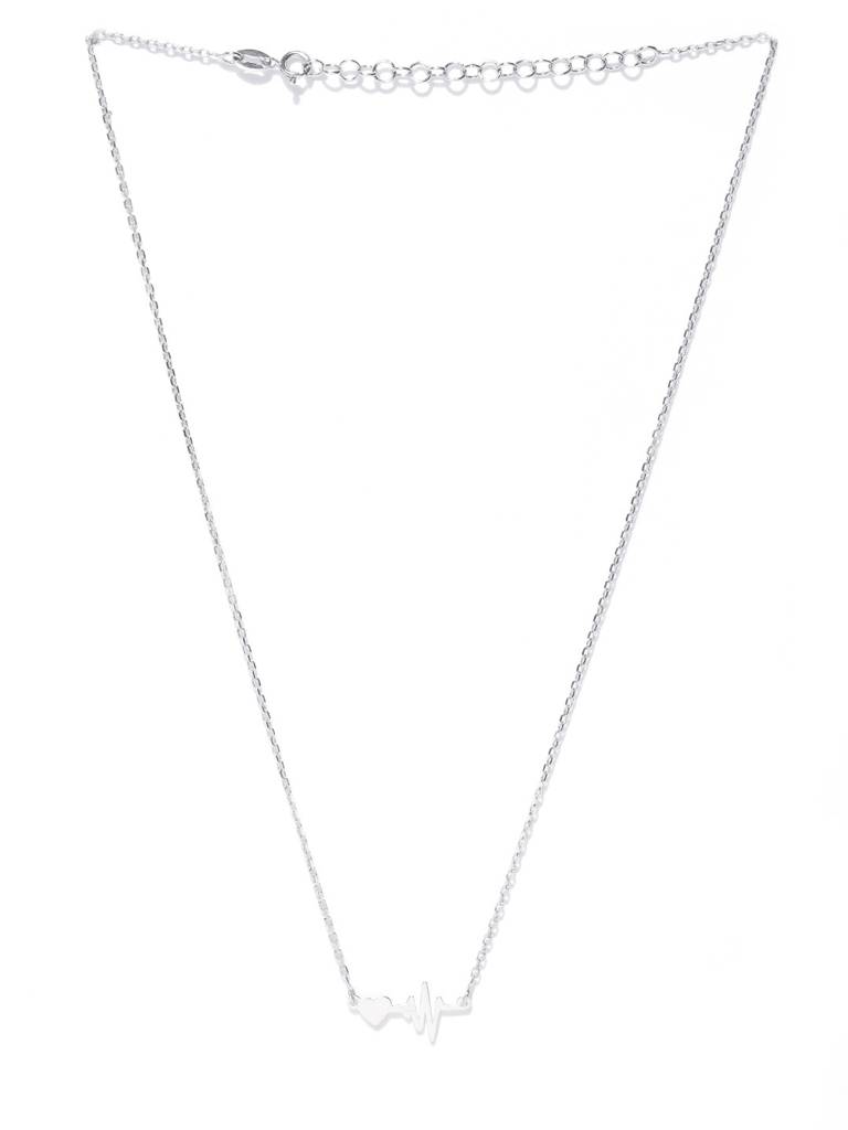 Silver-Toned Rhodium-Plated Necklace : B772614N-1