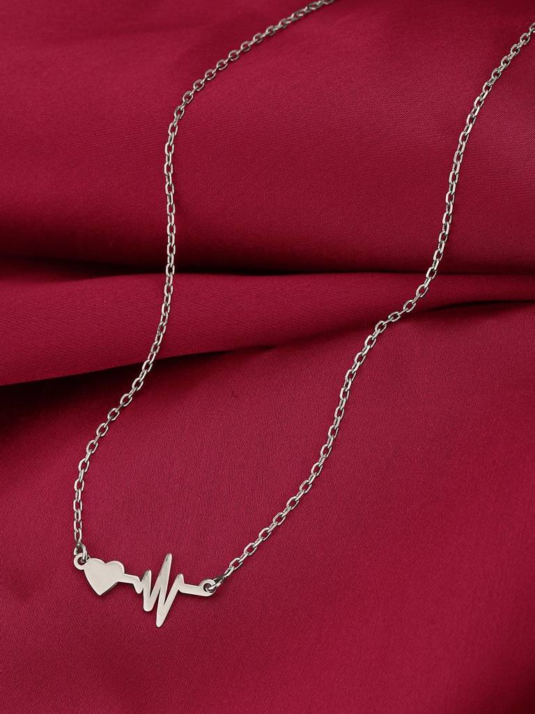 Silver-Toned Rhodium-Plated Necklace : B772614N-1