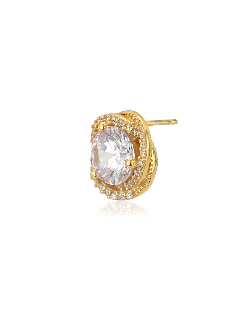 Gold-Toned Geometric Studs Earrings : B774303E-3