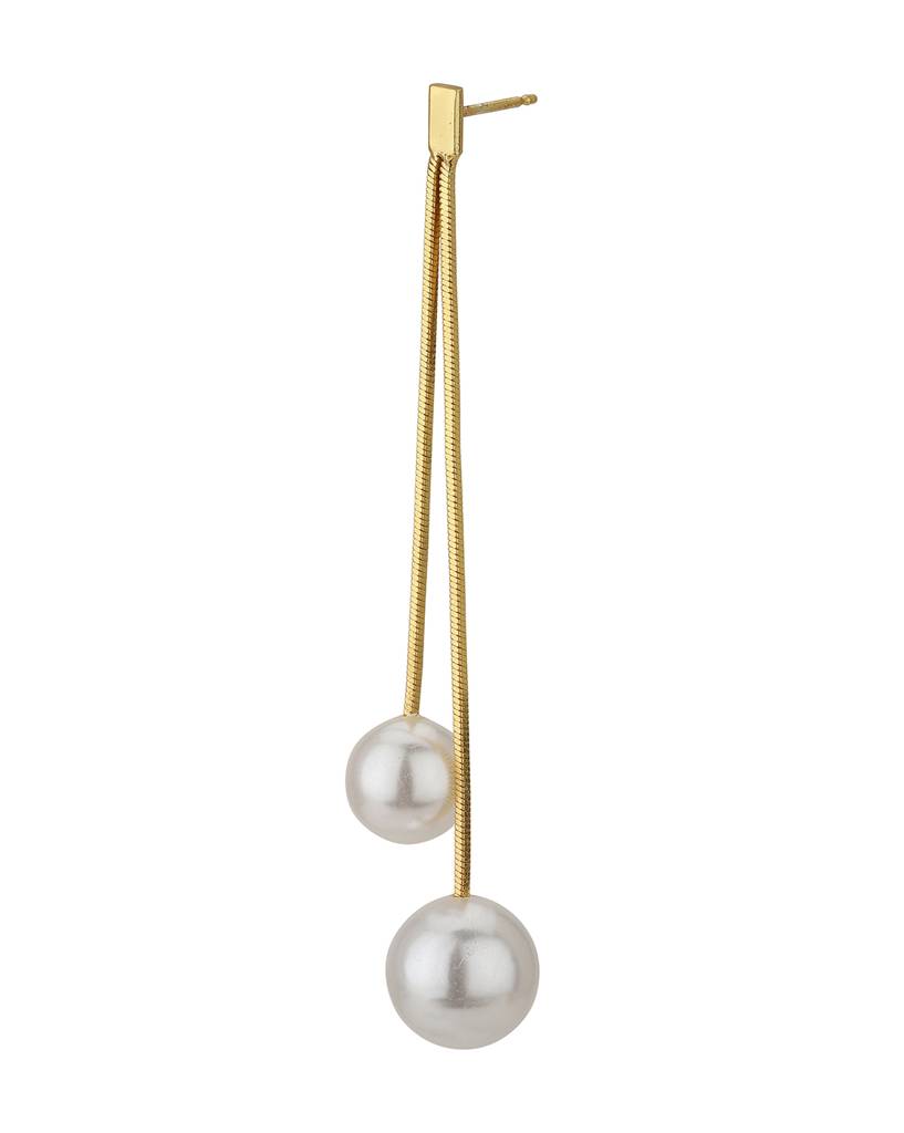 Carlton London Gold-Toned & White Geometric Drop Earrings : B818607E3