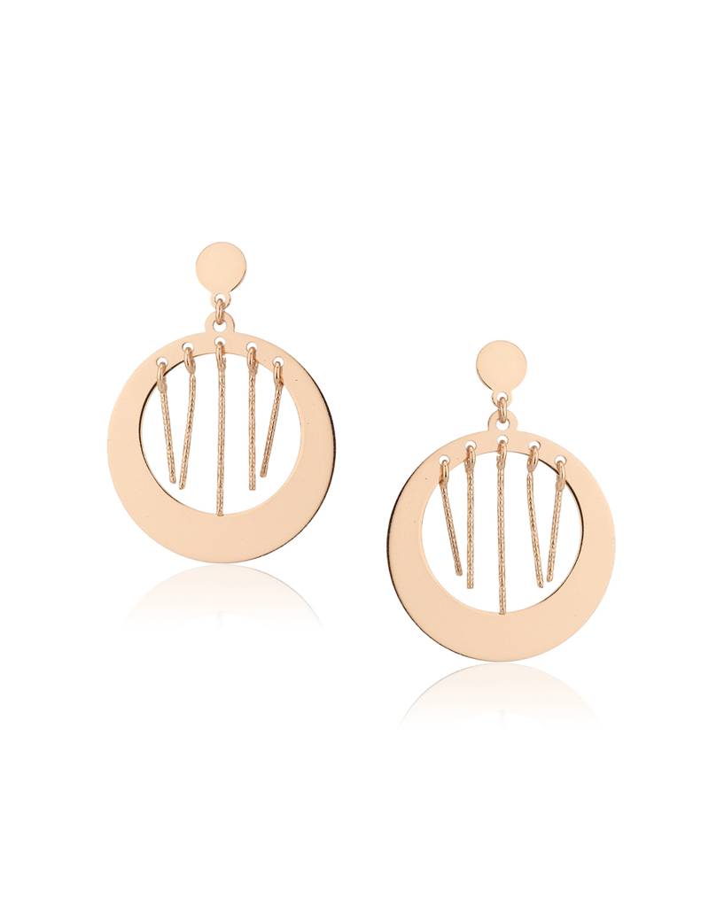 Carlton London Rose Gold-Plated Circular Drop Earrings : B827010E-1