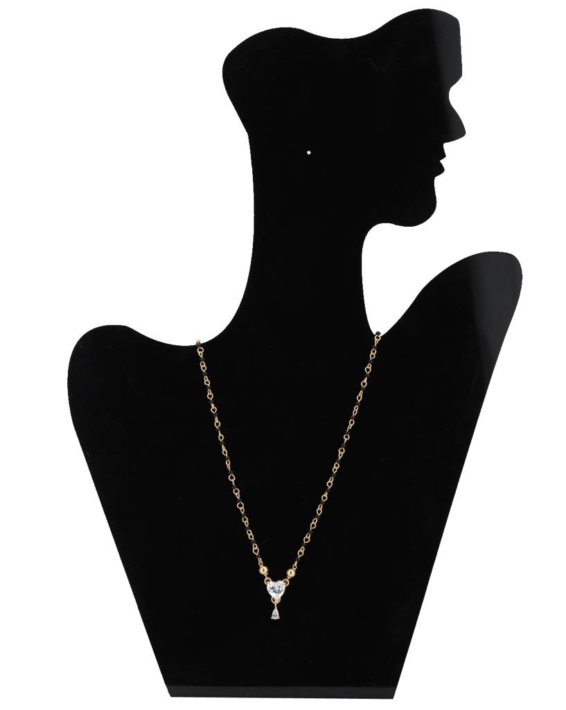 Carlton London Black Gold-Plated Cz-Studded & Artificial Beaded Mangalsutra : B849902N-1
