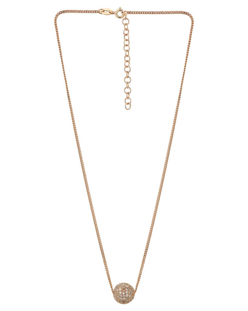 Rose Gold-Plated Cz-Studded Handcrafted Necklace : B897302N-2