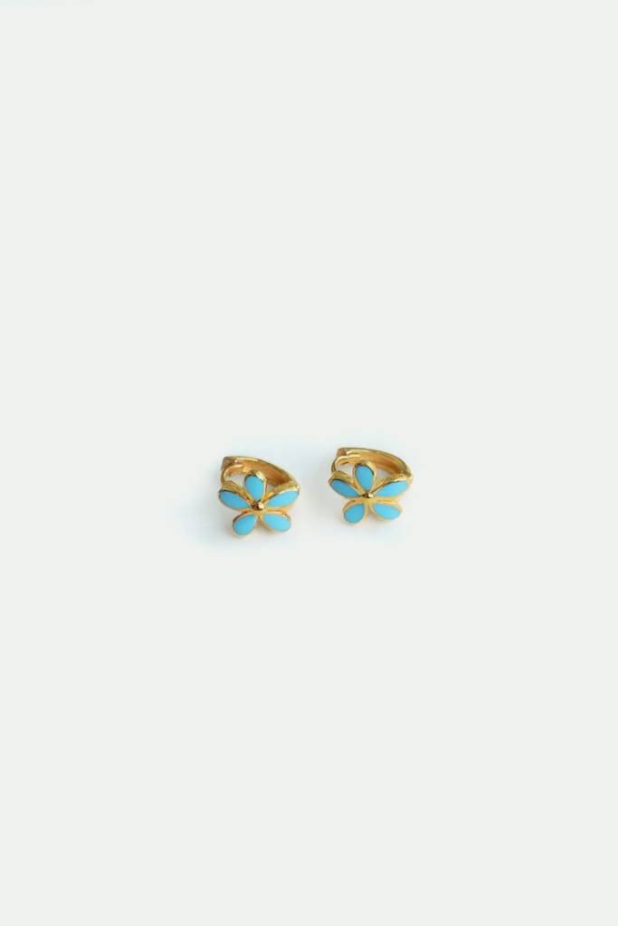 Kids Enamel Flower Hoop Earrings : BA-Y-ERHF