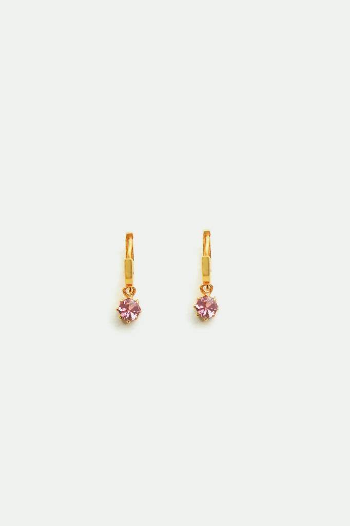 Kids Pink Tourmaline Hoop Earrings : BA-Y-ERHP