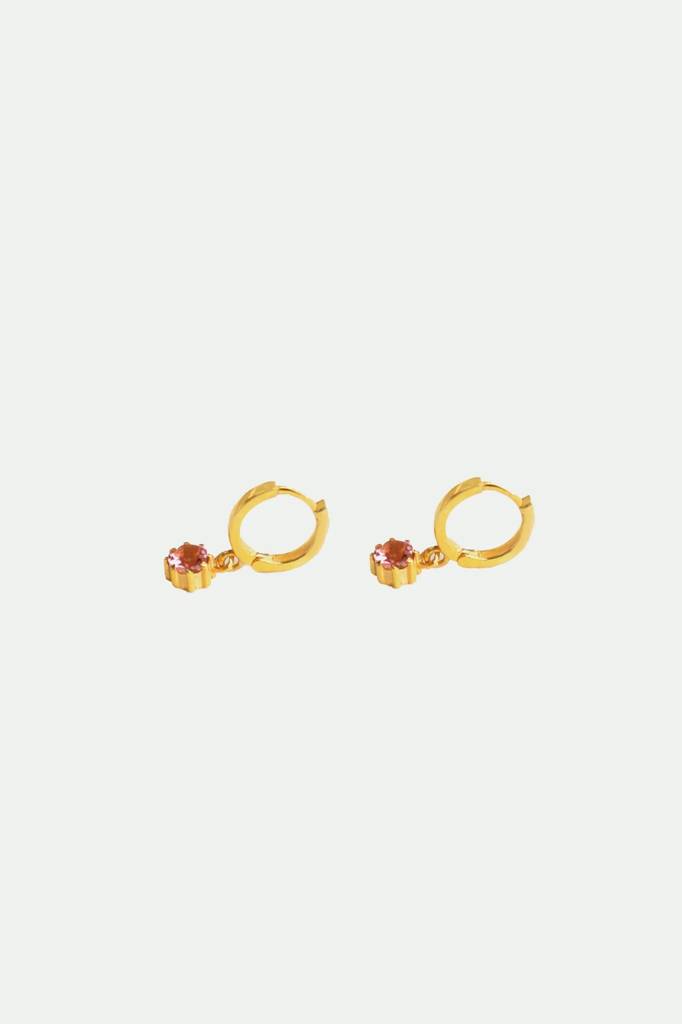 Kids Pink Tourmaline Hoop Earrings : BA-Y-ERHP