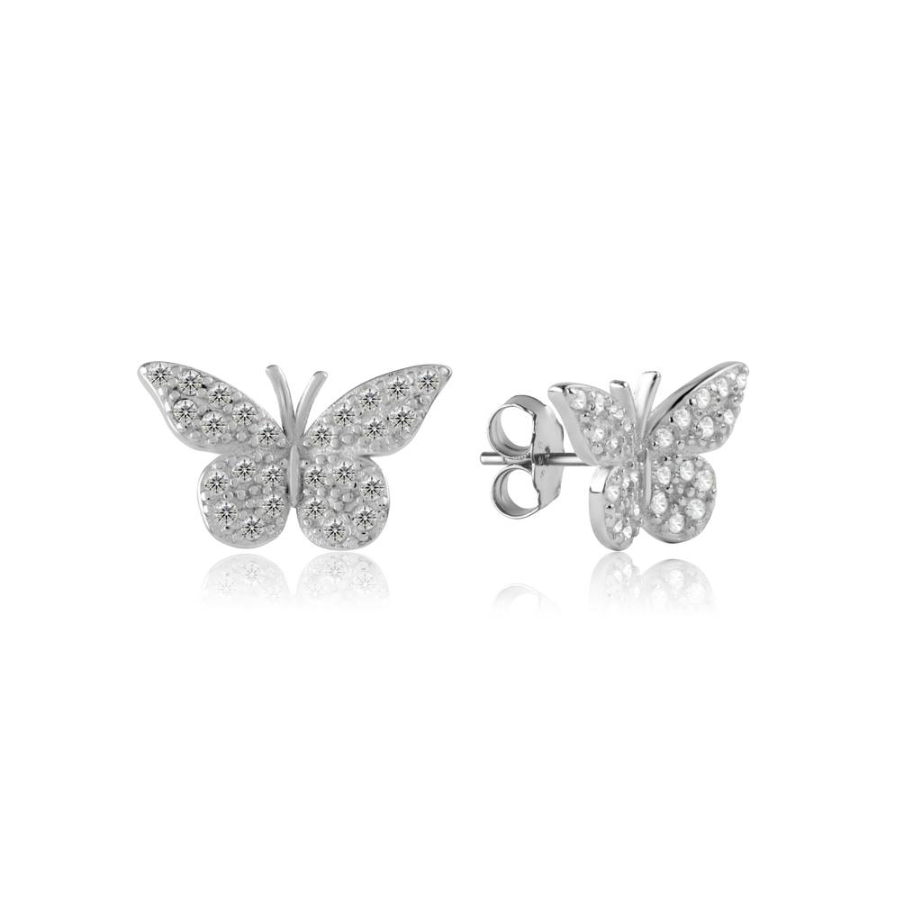Mini Butterfly Stud Earrings In 925 Silver : BAER069