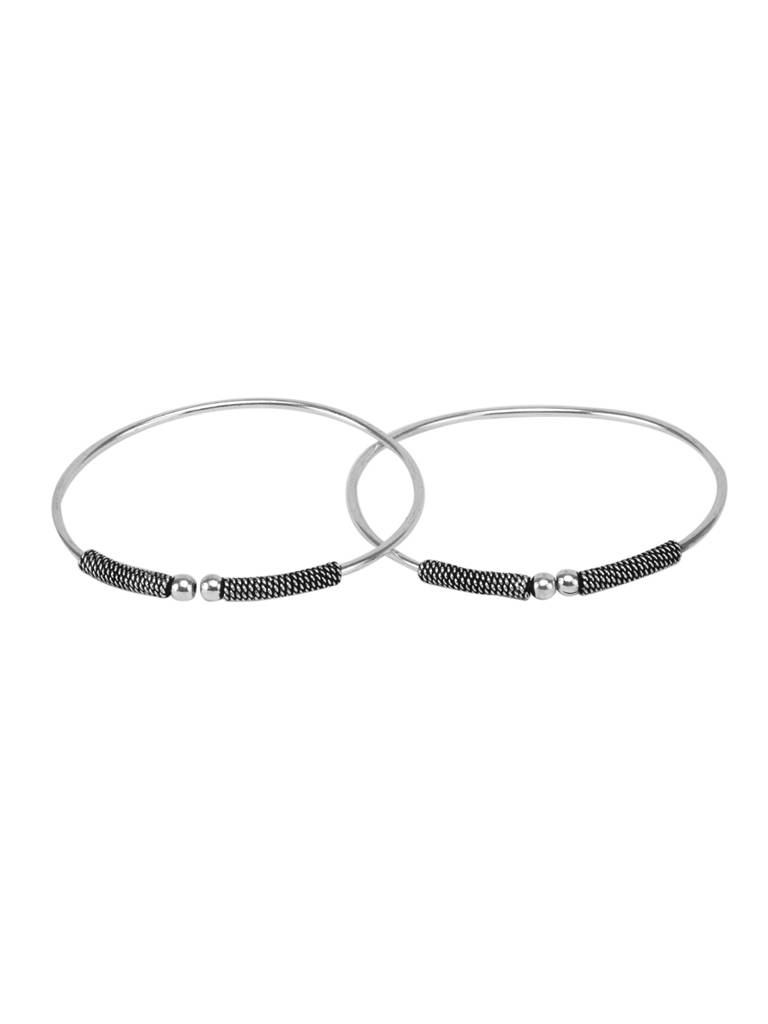 Firoza Oxidized Silver Toned Banjara Foot Cuffs : BANJARAANK1097