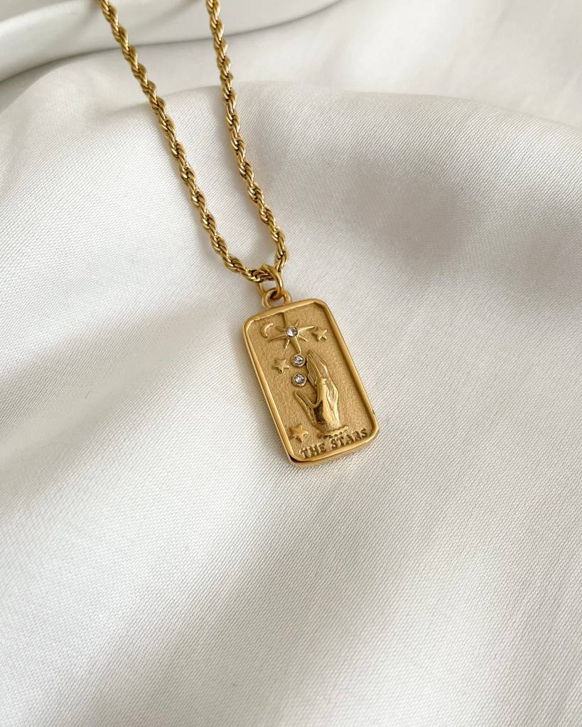 18K Gold Plated Star Tarot Necklace : N77