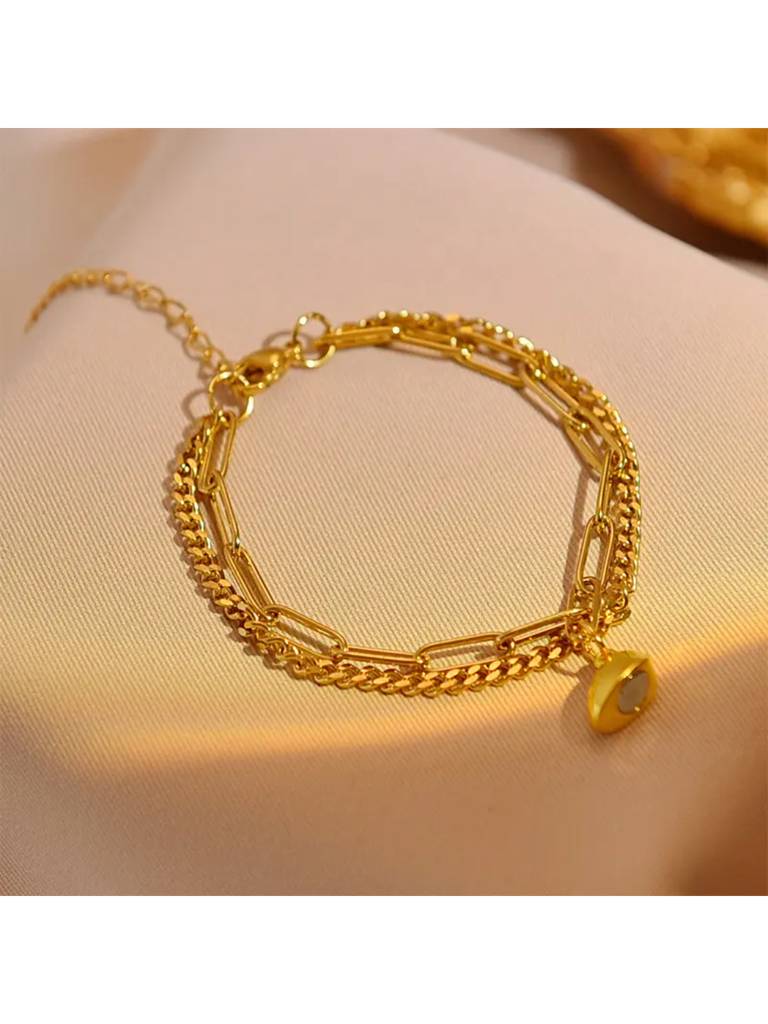 Couple Love Lock Heart Bracelet For Valentines Day : BC24358-G