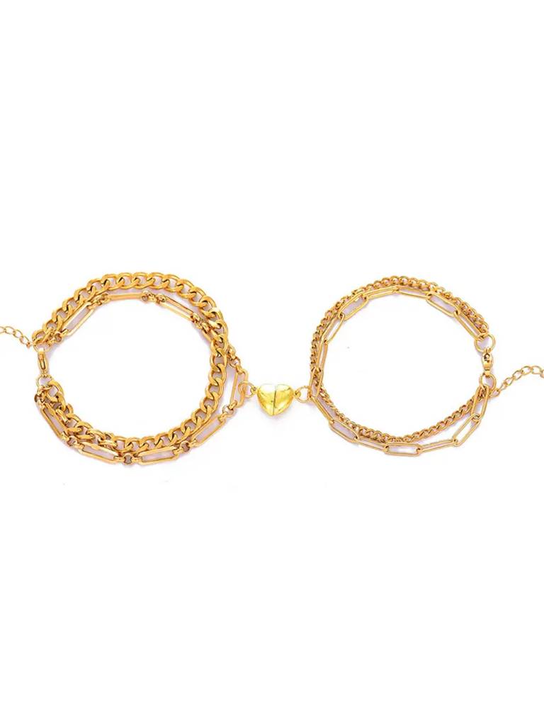 Couple Love Lock Heart Bracelet For Valentines Day : BC24358-G