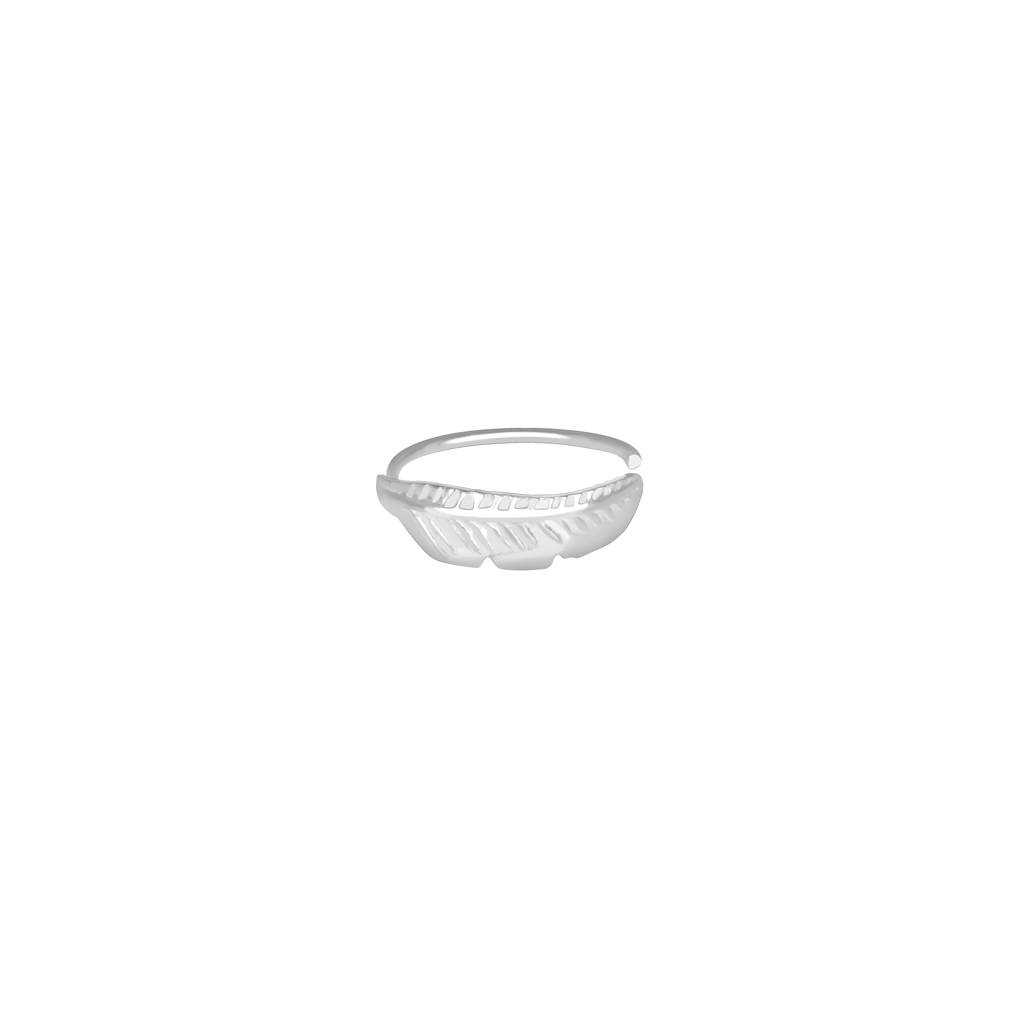 Pure Silver Silver Flat Leaf Nose Pin : BCNP543