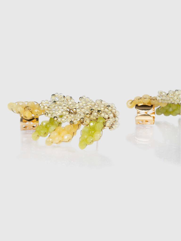 Lime Camellia Studs : BE-450-01YELLOW