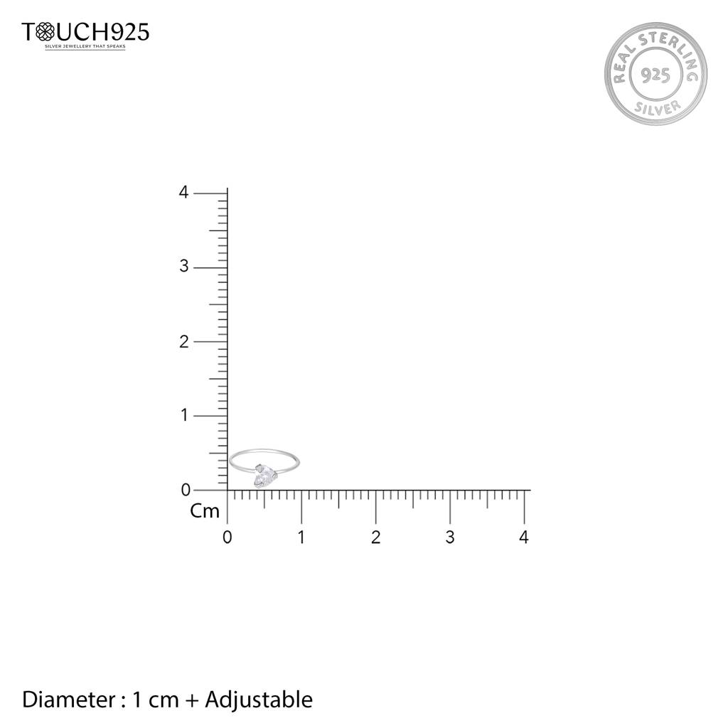 Pure Silver Heart Stone Nose Pin : BFNP603