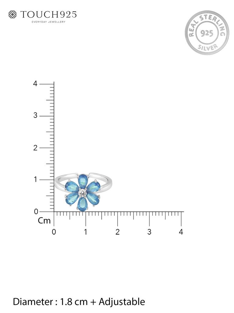 Petaline Silver Toe Ring : BFTR1347