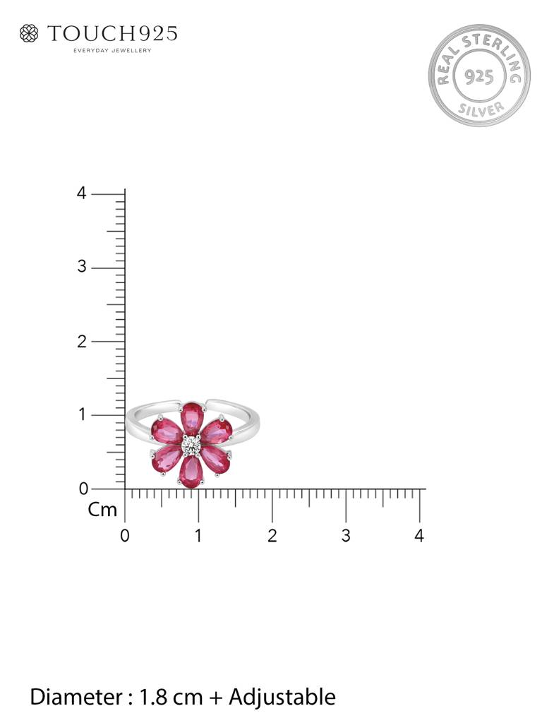 Petaline Silver Toe Ring : BFTR1386