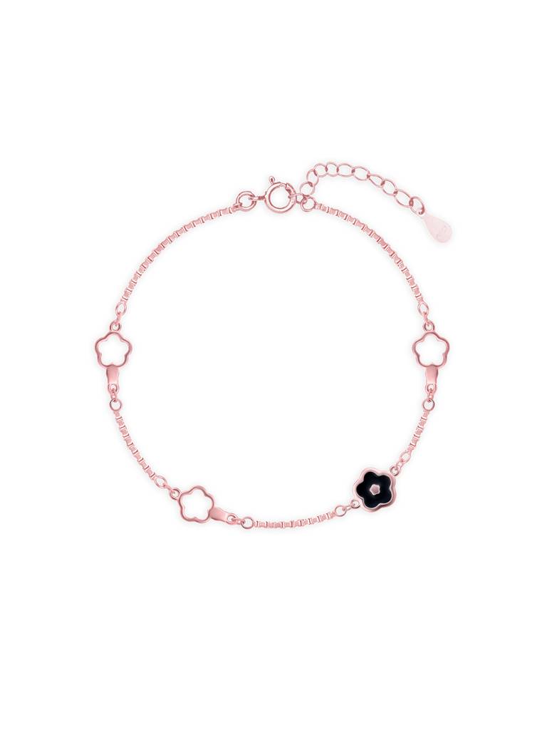 Midnight Bloom Silver Anklet : BGPA450