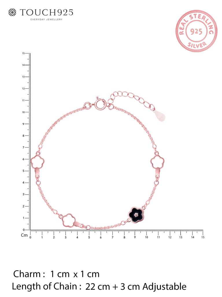 Midnight Bloom Silver Anklet : BGPA450