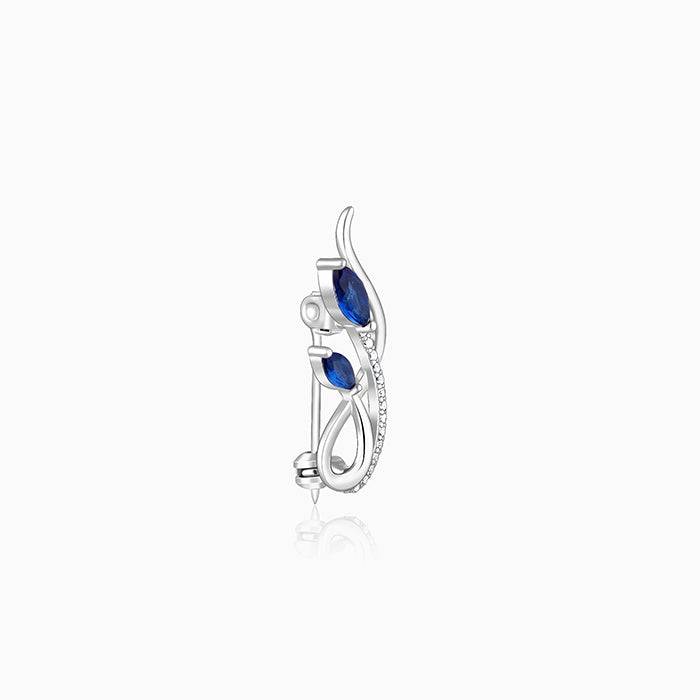 Giva 925 Sterling Silver Blue Bud Brooch | Gifts For Women And Girls | With Certificate Of : BH011