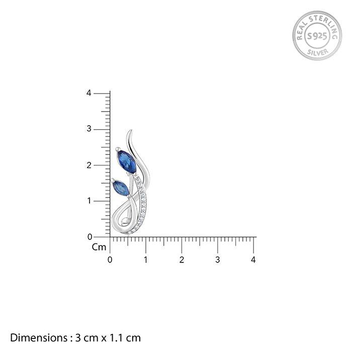 Giva 925 Sterling Silver Blue Bud Brooch | Gifts For Women And Girls | With Certificate Of : BH011