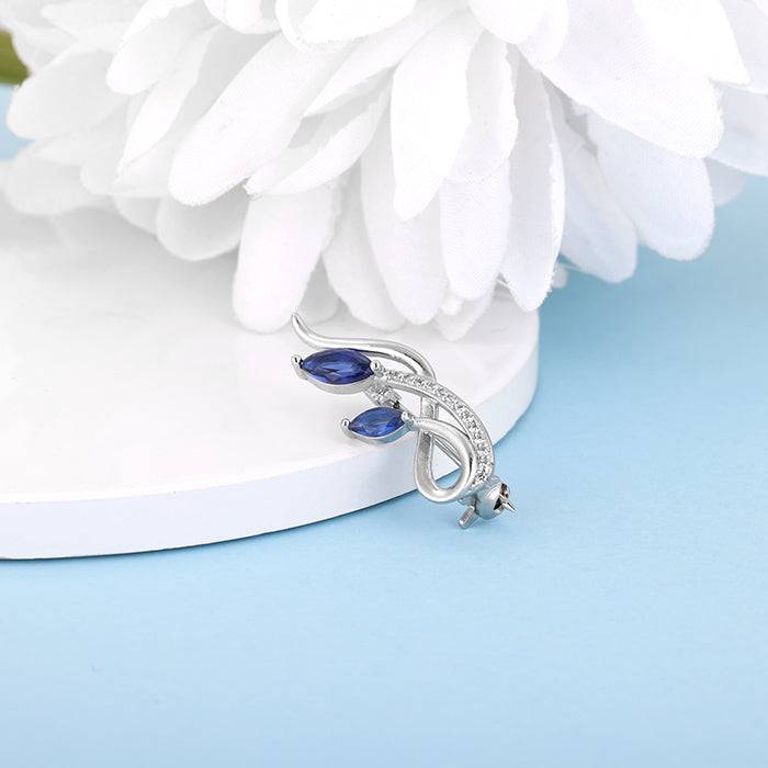 Giva 925 Sterling Silver Blue Bud Brooch | Gifts For Women And Girls | With Certificate Of : BH011