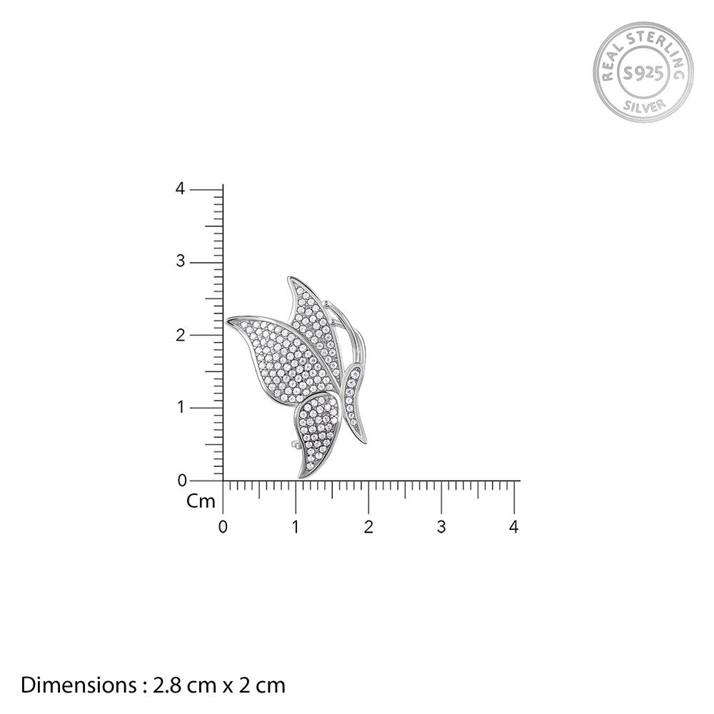 Giva 925 Silver Fluttery Butterfly Brooch| Gifts For Women And Girls | With Certificate Of Authenticity And 925 Stamp  : BH014